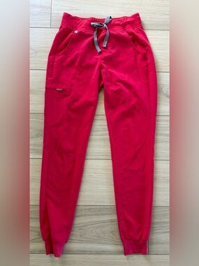 FIGS Technical Collection XS/T Red Jogger Scrub Pants Women’s Medical Uniform